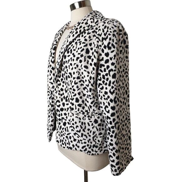 Neiman Marcus Women's XL Blazer Leopard Print Open Front XL - Picture 5 of 6